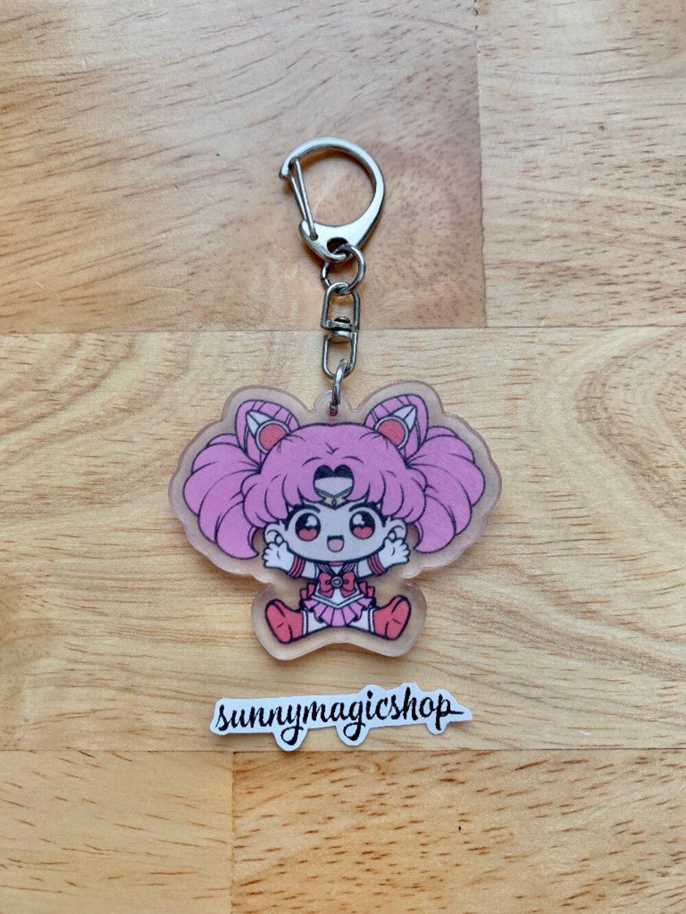 Sailor Moon Acrylic Anime Keychain Sailor Chibi Moon Chibiusa Pink Hair